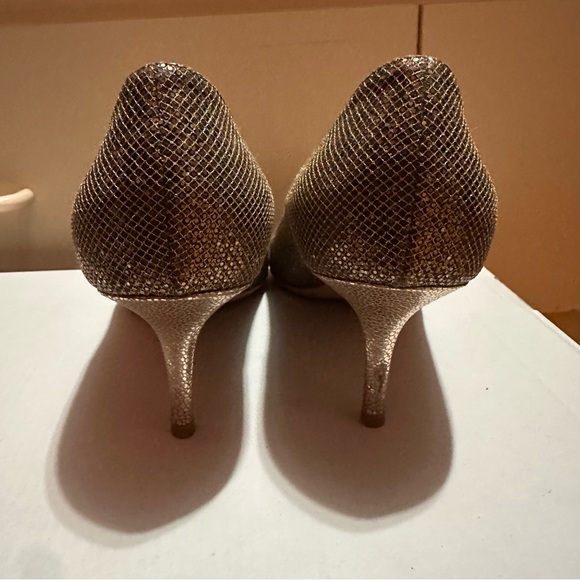 Jimmy Choo Isabel Glitter metallic peep toe pump heels – Size 37.5 - Picture 9 of 13